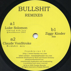 Frankie (2) Bullshit (Remixes) USED VINYL 12INCH 33 S RPM
