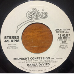 Karla DeVito Midnight Confession USED VINYL 7INCH 45 RPM PROMO STEREO