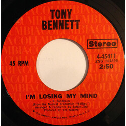 Tony Bennett I'm Losing My Mind / More And More USED VINYL 7INCH 45 RPM SINGLE STEREO