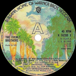 Everly Brothers Fours EP USED VINYL 7INCH 45 RPM EP REPRESS