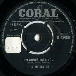 The Artistics I'm Gonna Miss You / Hope We Have USED VINYL 7INCH SINGLE 45 RPM