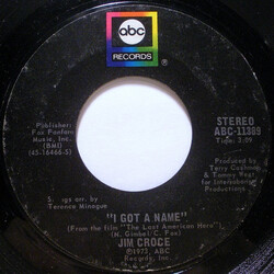 Jim Croce I Got A Name / Alabama Rain Vinyl 7" USED