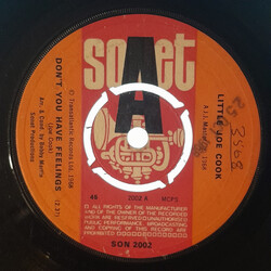 Little Joe Cook Don't You Have Feelings USED VINYL 7INCH 45 RPM SINGLE PROMO