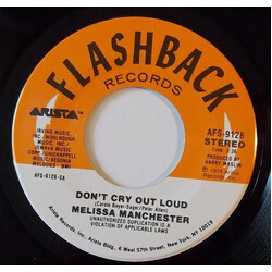 Melissa Manchester Don't Cry Out Loud / Theme From Ice Castles (Through The Eyes Of Love) Vinyl 7" USED