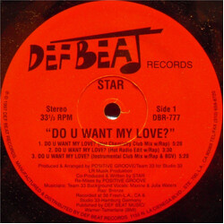 Starlet Do U Want My Love? USED VINYL 12INCH 33 S RPM