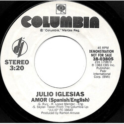 Julio Iglesias Amor USED VINYL 7INCH 45 RPM PROMO