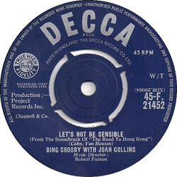 Bing Crosby / Joan Collins / Bob Hope Let's Not Be Sensible / Team Work USED VINYL 7INCH SINGLE 45 RPM