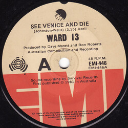 Ward 13 See Venice And Die USED VINYL 7INCH 45 RPM SINGLE