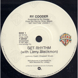 Ry Cooder / Larry Blackmon Get Rhythm USED VINYL 7INCH SINGLE