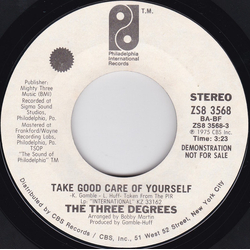 The Three Degrees Take Good Care Of Yourself Vinyl 7" USED