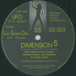 Dimension 5 Light Sensitive Data / UFO VINYL 12" USED