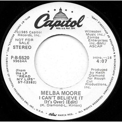 Melba Moore I Can't Believe It (It's Over) USED VINYL 7INCH 45 RPM PROMO
