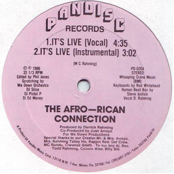 The Afro-Rican Connection It's Live USED VINYL 12INCH 33 S RPM