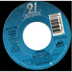Donna Allen Serious USED VINYL 7INCH 45 RPM STYRENE STEREO