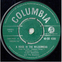 Cliff Richard & The Shadows A Voice In The Wilderness USED VINYL 7INCH 45 RPM SINGLE