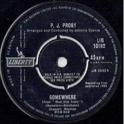 P.J. Proby Somewhere USED VINYL 7INCH 45 RPM SINGLE
