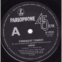 Wings (2) Goodnight Tonight VINYL 7" USED