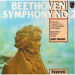 Kurt Masur / Gewandhausorchester Leipzig Beethoven Symphony No. 2 - Overtures Leonore No.1 - Consecration of the House Vinyl LP USED