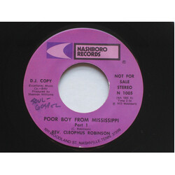 Reverend Cleophus Robinson Poor Boy From Mississippi USED VINYL 7INCH 45 RPM PROMO