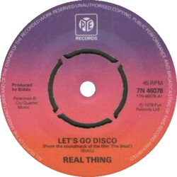 The Real Thing Let's Go Disco VINYL 7" USED