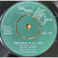 Stevie Wonder For Once In My Life / Angie Girl USED VINYL 7INCH SINGLE 45 RPM