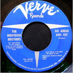 The Righteous Brothers Go Ahead And Cry USED VINYL 7INCH 45 RPM SINGLE