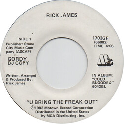 Rick James U Bring The Freak Out USED VINYL 7INCH 45 RPM PROMO