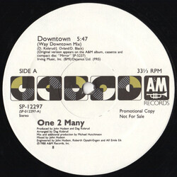 One 2 Many Downtown USED VINYL 12INCH PROMO STEREO