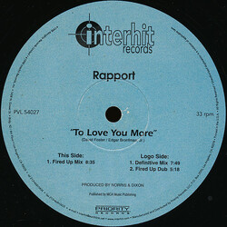Rapport To Love You More USED VINYL 12INCH 33 S RPM