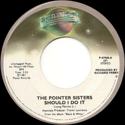 Pointer Sisters Should I Do It USED VINYL 7INCH 45 RPM SINGLE STEREO