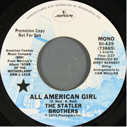 The Statler Brothers All American Girl USED VINYL 7INCH 45 RPM PROMO STYRENE STEREO MONO