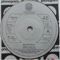 Dire Straits Skateaway USED VINYL 7INCH 45 RPM SINGLE