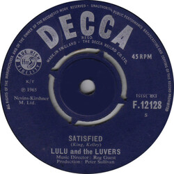 Lulu And The Luvvers Satisfied USED VINYL 7INCH 45 RPM SINGLE