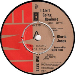 Gloria Jones I Ain't Going Nowhere USED VINYL 7INCH SINGLE 45 RPM PROMO