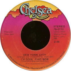 New York City I'm Doin' Fine Now USED VINYL 7INCH 45 RPM SINGLE