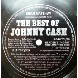 Brian Matthew Introduces Excerpts From The Best Of Johnny Cash Flexi-disc USED