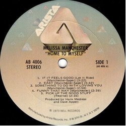 Melissa Manchester Home To Myself Vinyl LP USED