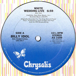Billy Idol White Wedding Live USED VINYL 12INCH 33 S RPM SINGLE PROMO
