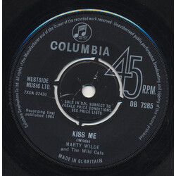 Marty Wilde And His Wildcats Kiss Me USED VINYL 7INCH 45 RPM SINGLE