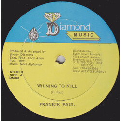 Frankie Paul / Sister Charmaine Whining To Kill / Eve & Adam USED VINYL 12INCH 45 RPM STEREO