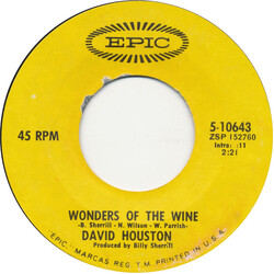 David Houston Wonders Of The Wine USED VINYL 7INCH 45 RPM SINGLE