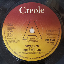 Ruby Winters Come To Me! USED VINYL 7INCH SINGLE PROMO