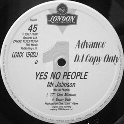 Yes/No People Mr Johnson USED VINYL 12INCH 45 RPM PROMO STEREO