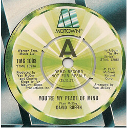 David Ruffin You're My Peace Of Mind / Rode By The Place (where we used to stay) USED VINYL 7INCH SINGLE 45 RPM PROMO