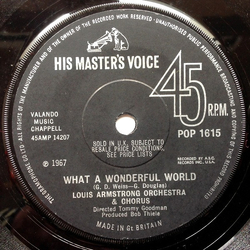 Louis Armstrong Orchestra & Chorus / Louis Armstrong And His All-Stars What A Wonderful World / Cabaret Vinyl 7" USED