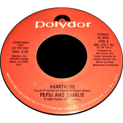 Pepsi & Shirlie Heartache USED VINYL 7INCH 45 RPM PROMO