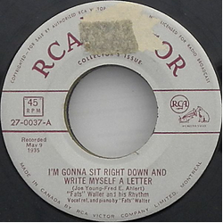 Fats Waller & His Rhythm I'm Gonna Sit Right Down And Write Myself A Letter Vinyl 7" USED