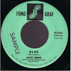 Jack Reno Blue USED VINYL 7INCH 45 RPM SINGLE