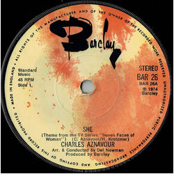 Charles Aznavour She USED VINYL 7INCH 45 RPM SINGLE STEREO