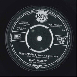 Elvis Presley / The Jordanaires Surrender (Torna A Surriento) USED VINYL 7INCH SINGLE 45 RPM
